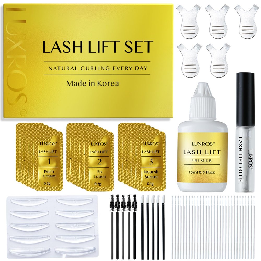 AYASAL Korean Lash Lift Kit for Eyelash Perm: 5 Applications, Thio-Free Keratin Formula for Long-Lasting Curl Gentle Lash Lifting Set for Home or Professional Use Also Great for Brow Lamination