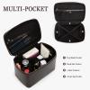 HiTotes Travel Makeup Bag Vanity Case for Women Crocodile Cosmetic Bag Makeup Case Leather Travel Toiletry Bag Organizer view 2
