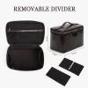 HiTotes Travel Makeup Bag Vanity Case for Women Crocodile Cosmetic Bag Makeup Case Leather Travel Toiletry Bag Organizer view 3