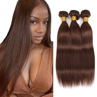 #4 Brown Bundles Human Hair Straight Bundles Human Hair 16 18 20 Inch NerriHou Brazilian Virgin Hair Dark Brown Straight Human Hair Bundle Hair Extensions 3 Bundle 150 Gram