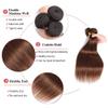 #4 Brown Bundles Human Hair Straight Bundles Human Hair 16 18 20 Inch NerriHou Brazilian Virgin Hair Dark Brown Straight Human Hair Bundle Hair Extensions 3 Bundle 150 Gram view 3