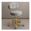 Adjustable Hydraulic Rolling Stool with Backrest, 360 Swivel Salon Chair for Beauty Spa Tattoo, Ergonomic PU Leather Seat, Height Adjustable Work Stool for Counter Office, Light Grey view 1