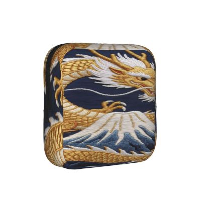 VAFZASC Compact Feminine Care Organizer Chinese Dragon Mythical Asian Blue, Reusable Polyester Sanitary Pad Bag, Portable for Purse Travel Daily