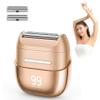UpperX Electric Razors for Women, Waterproof Women Shaver for Body Trimmer with LED Display, USB-C Rechargeable Pubic Hair Bikini Trimmer for Women Private Area, Face Underarms Legs, 2 Extra Heads view 1