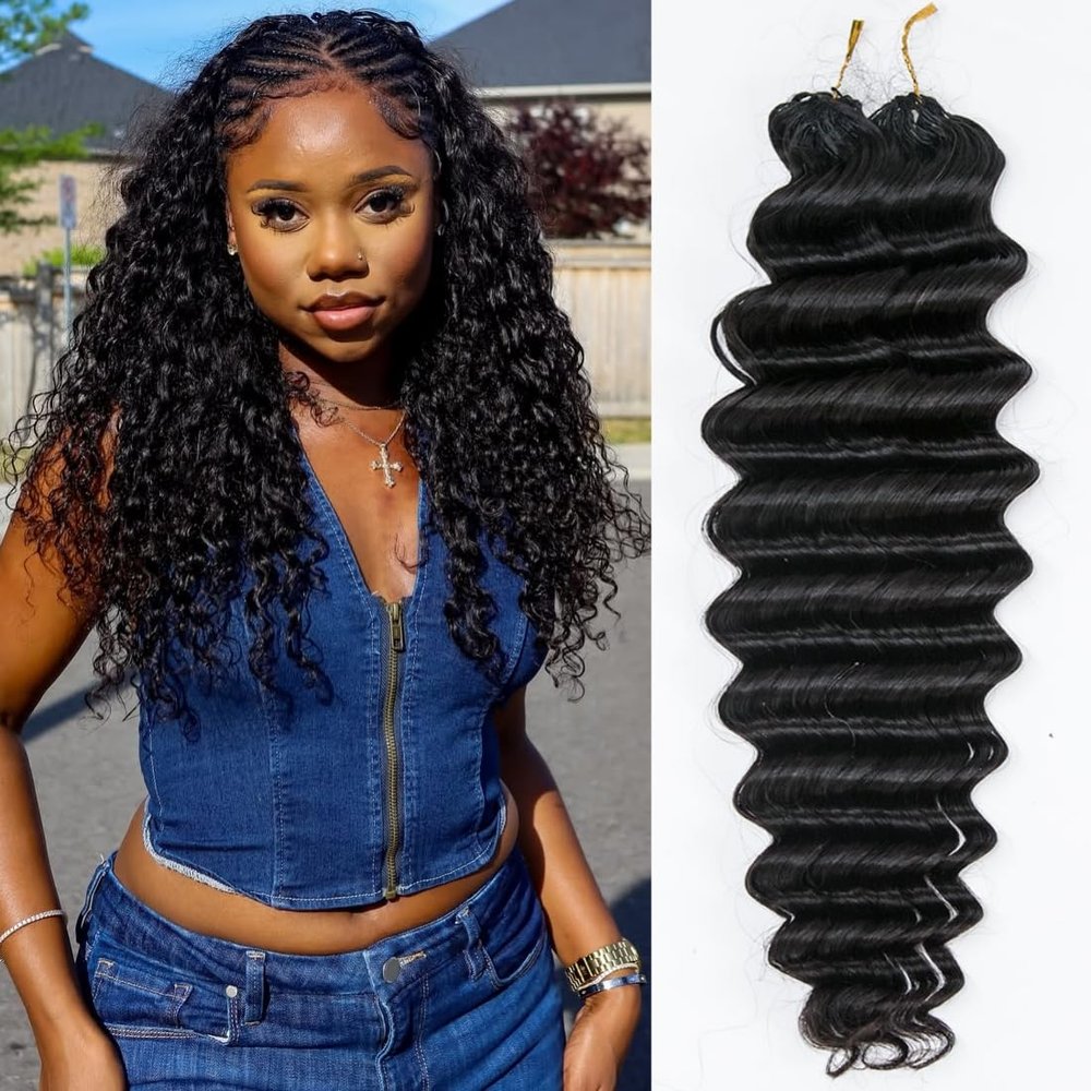 Eayon Human Crochet Hair for Miracle Knots Deep Wave NC 16" 200 Strands
