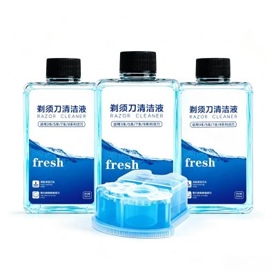 Compatible with Braun 3/5/7/9, CCR2/CCR4 Shaving Razor Cleaning Fluid Refill Set, 300mlX3/170mlX1, Residue Removal, Lubricates and Maintains Blades