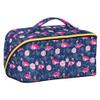 MNSRUU Travel Makeup Bag for Women Girls Moms, Flowers Flamingo Large Capacity Cosmetic Bag Organizer Waterproof Rhombus Toiletry Bag with Compartments and Handle view 1