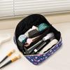MNSRUU Travel Makeup Bag for Women Girls Moms, Flowers Flamingo Large Capacity Cosmetic Bag Organizer Waterproof Rhombus Toiletry Bag with Compartments and Handle view 2