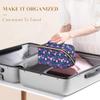 MNSRUU Travel Makeup Bag for Women Girls Moms, Flowers Flamingo Large Capacity Cosmetic Bag Organizer Waterproof Rhombus Toiletry Bag with Compartments and Handle view 4