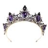 Sisyeuo Eye-catching for Rhinestone Stone Headband Hoop Wedding Bridal Purple Vintage Crown Luxury Princess Hair Jew Headbands for Men and Wristband view 1