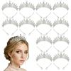 Machify 12 Pcs Tiara Headbands, Silver Crystal Queen Crowns with Rhinestones, Alloy Hair Accessories, 7.4 x 5.5 in for Wedding Prom Party Bridal Shower Birthday view 1