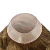 SINGA HAIR Toupee for Men Real Human Hair Replacement System Durable Fine Mono Hair Systems for Men Mono Poly Coated Mens Toupee Hairpiece Unit #720 Very Light Brown+20% Grey 7X9 120% Density view 4