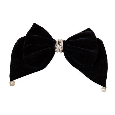 WGTYOA Bowknot Diamond Pearl Hair Clip Cool And Cute Velvet Spring Headdress Female