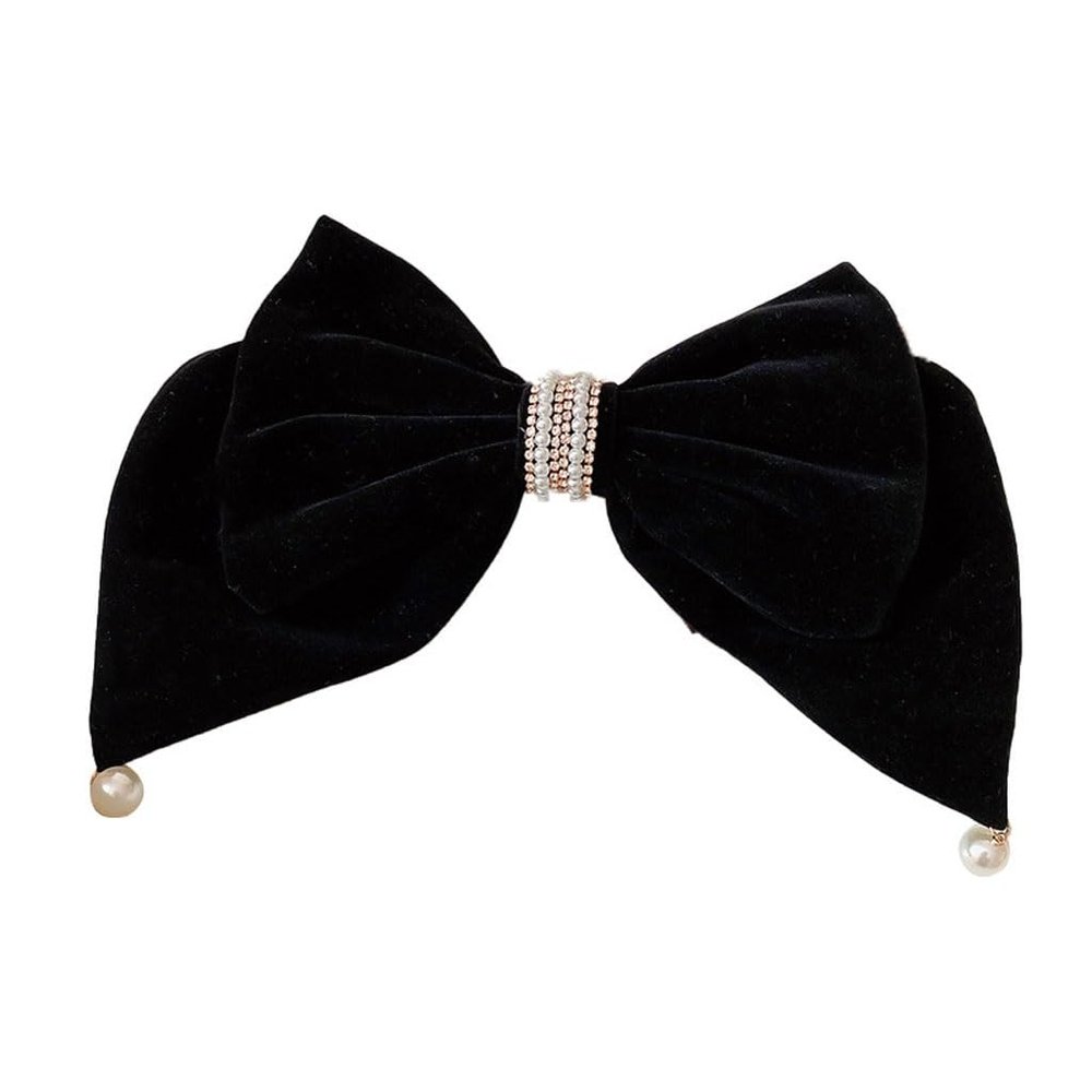 WGTYOA Bowknot Diamond Pearl Hair Clip Cool And Cute Velvet Spring Headdress Female