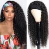 Misser Headband Wig Human Hair Deep Wave 24 Inch Curly Headband Glueless None Lace Front Wigs for Black Women Machine Made 150% Density Natural Color view 1