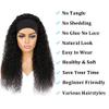 Misser Headband Wig Human Hair Deep Wave 24 Inch Curly Headband Glueless None Lace Front Wigs for Black Women Machine Made 150% Density Natural Color view 3