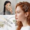 12PCS Metal Safety Pin Hair Clip Small Funny Pin Shape Design Goth Hairs Stick Pins Silver Simple French Style Hair Sticks Hairpin Clips for Women Vintage Hairstyle Accessories view 4
