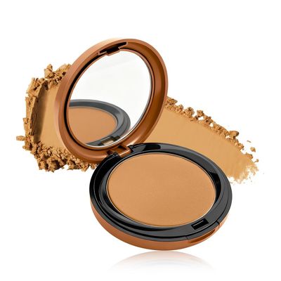 Bronze Compact PowderEasy to Blend Buildable Coverage for Long Lasting Bronzed GlowMatte FinishBuildable Coverage for All Skin Tones (01 Sand)