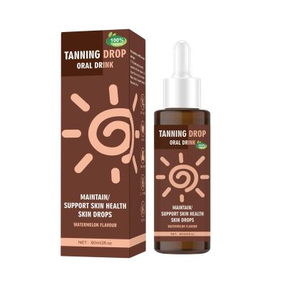 Vegan Sugar-Free Tanning Drink - Natural Oral Drops for a Sun-Kissed Glow with Flavor, 60ml