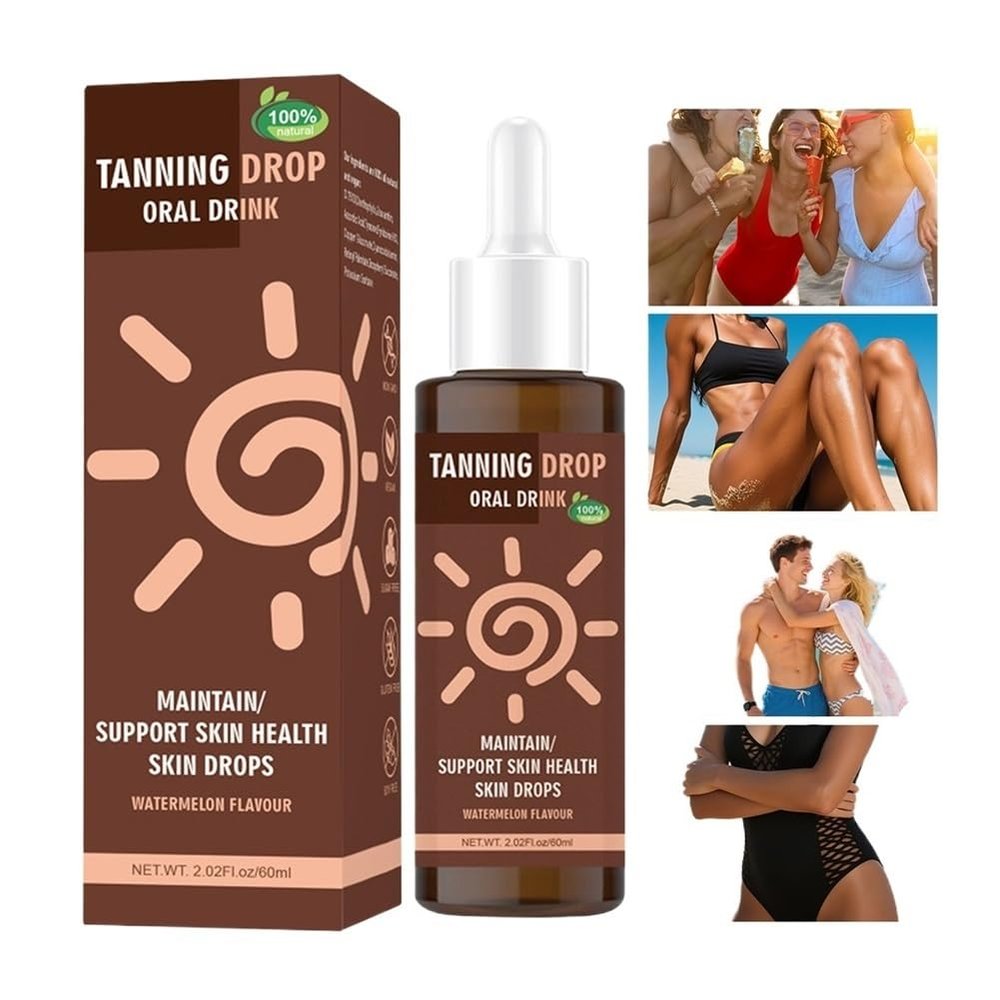 180ml Sunless Tanning Drops - Drinkable Oral Drops for Sun-Kissed Glow, Watermelon Flavor