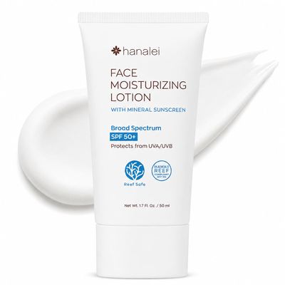 Hanalei SPF 50 Mineral Sunscreen Face Moisturizer, 1.7 oz
