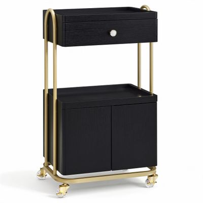 BarberPub Rolling Salon Trolley Cart for Storage,Barber Tool Organizer 2074