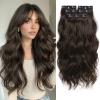 XIXISNOW 24 Inch Clip in Hair ExtensionsWavy Synthetic Hairpieces for Women view 1