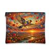 Fall Goldfinch Bird Makeup Bag, Holiday Patriotic Maple Cosmetic Travel Pouch for Women, Portable Small Canvas Zipper Organizer, Autumn Toiletry Bag 7x9 Inch view 1