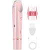 Womens Shaver, 2-in-1 Dual-Head Bikini Trimmer, Waterproof Electric Shaver for Face, Arm, Leg, Underarm, Washable Hair Removal, Includes Cleaning Brush and Type-C Charging Cable, Pink view 1