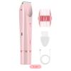 Womens Shaver, 2-in-1 Dual-Head Bikini Trimmer, Waterproof Electric Shaver for Face, Arm, Leg, Underarm, Washable Hair Removal, Includes Cleaning Brush and Type-C Charging Cable, Pink view 2
