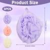 3PCS Bath Shower Pouf Sponge, Scrubber Loofah Sponge with Flower Bath Ball view 3