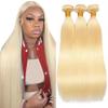 Lowerkum 613 Bundles Human Hair 613 Blonde Straight Bundles 28 28 28 inch Double Weft 3 Bundle Blonde Human Hair Bundle 150g view 1
