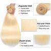 Lowerkum 613 Bundles Human Hair 613 Blonde Straight Bundles 28 28 28 inch Double Weft 3 Bundle Blonde Human Hair Bundle 150g view 3