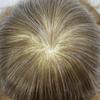 LYRICAL HAIR French Lace Front Human Hair System for Men Poly Skin Toupee For Men Natural Hairline Breathable Lace Hair Piece #640 Light Brown wIth 40% Gray Hair-90% density, 6"X9" view 4