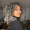 ToyoTree Ocean Wave Crochet Hair - 14 Inch 8 Packs Ombre Gray Mid-Length Curly Deep Wave Crochet Hair, Synthetic Ocean Wave Braiding Hair Extensions (14 Inch,T-Gray-8P) view 2