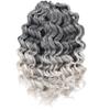 ToyoTree Ocean Wave Crochet Hair - 14 Inch 8 Packs Ombre Gray Mid-Length Curly Deep Wave Crochet Hair, Synthetic Ocean Wave Braiding Hair Extensions (14 Inch,T-Gray-8P) view 3