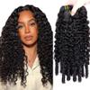 22 24 26 Inch Burmese Curly Bundles Human Hair 3 Bundles 50 Gram/Bundle Unprocessed Brazilian Virgin Weave Hair #1B Natural Color Burmese Curly Bundles Human Hair Extensions view 1