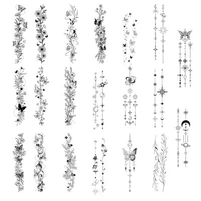 GEEHUA 20 Sheets Flower Temporary Tattoos, Waterproof Fake Tattoos