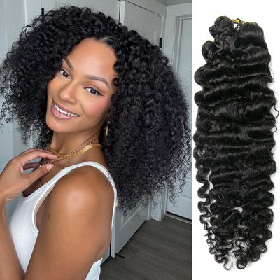 MsFan Feather Crochet Human Hair Water Deep Wave 120G 100Strands 20 Inch NC