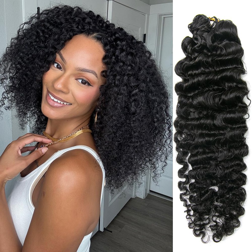 MsFan Feather Crochet Human Hair Water Deep Wave 120G 100Strands 20 Inch NC
