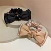 GFHSKRPL Tie Hair Rope Temperament Pearl Crystal Winding Decoration Satin Cloth Art Circle view 3