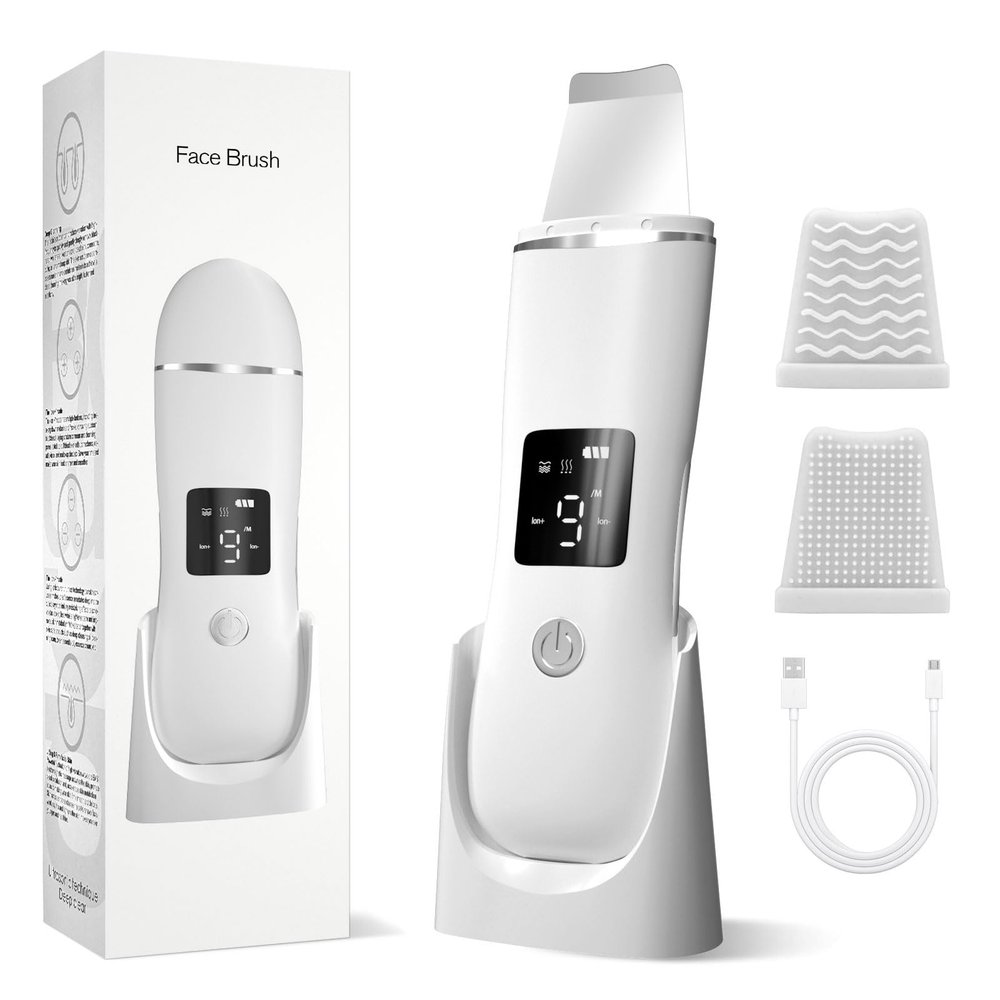 Face Scrubber Skin Spatula, Blackhead Remover with 4 Modes, Pore Extractor Face Spatula Deep Cleansing for Facial Skin Care Gift for Women
