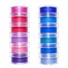 JANCHUN Shimmer Powder Eyeshadow Set, 12 Shades, Pink, Purple, Blue, Teal, Stackable Containers view 1