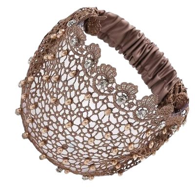 Lace Headbands Elastic Eyelet Rhinestone Vintage
