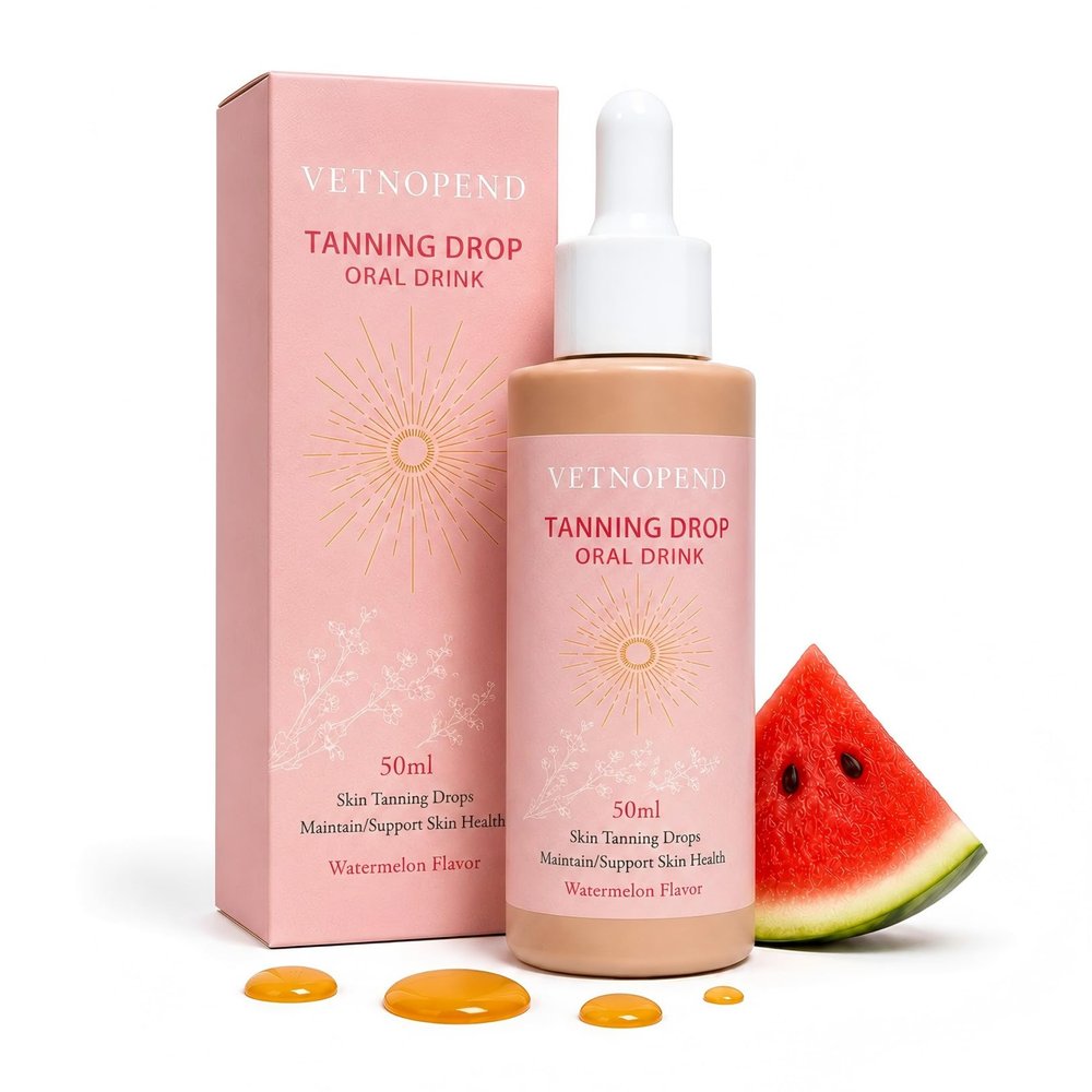 Tanning Drops Oral Drink, Watermelon Flavor, Easy-to-Mix Drops, 50 Servings, 1.69 fl oz (50 mL)