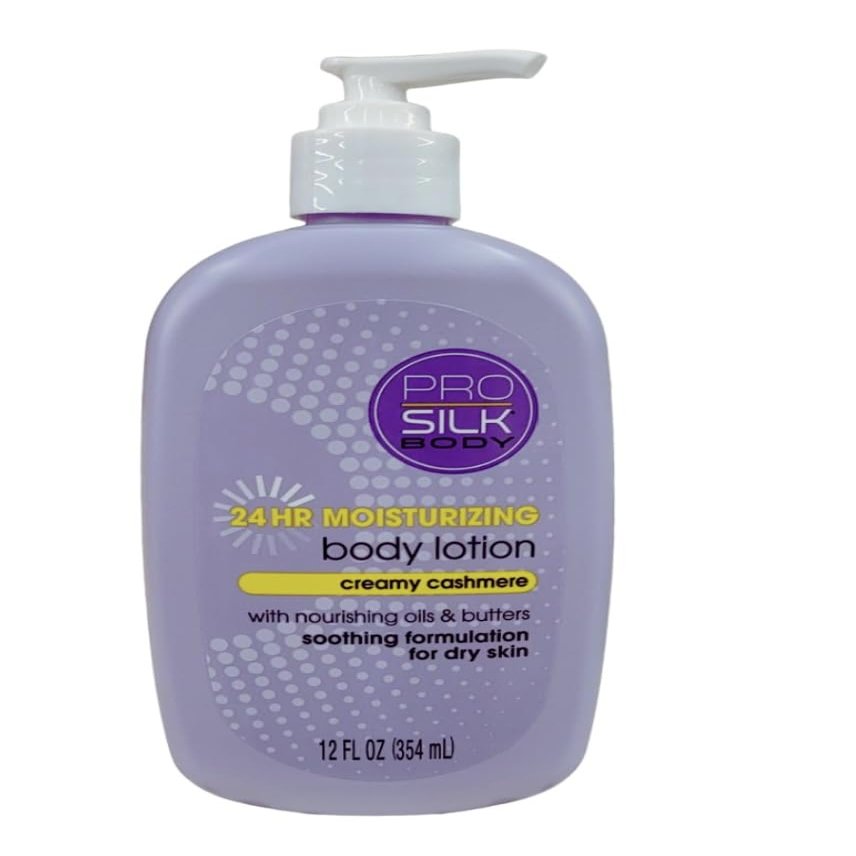 Pro Silk Body 24HR Moisturizing Body Lotion, Creamy Cashmere, with Shea Butter, Cocoa Butter & Aloe Vera, for Dry Skin, 12 fl oz