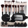 47 Pcs Black Makeup Brush Set With Makeup Bag Professional Makeup Tools Kit With Foundation Powder Concealer Eyeshadow Blush Brushes Makeup Sponge And Powder Puff For Daily Use And Travel view 1