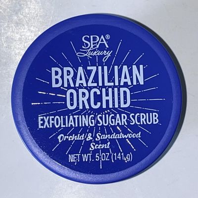 Spa Luxury Brazilian Orchid Exfoliating Sugar Scrub, Orchid & Sandalwood Scent, 5 oz