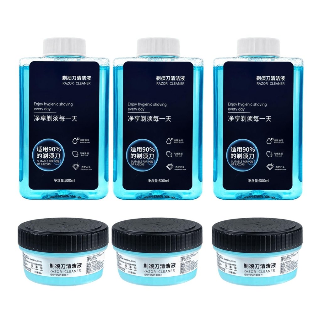 HVOENQO Compatible with Philips S7735/S8850/S7832/S9935/S9936, CC13 Electric Razor Cleaning Liquid, 300MLX3, 170MLX3, Lubricates Blades, Removes Odors