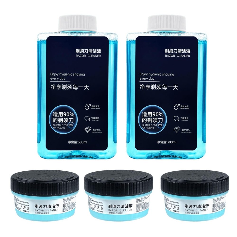 HVOENQO Compatible with Philips S7735/S8850/S7832/S9935/S9936, CC13 Electric Razor Cleaning Liquid, 300MLX2, 170MLX3, Lubricates Blades, Removes Odors